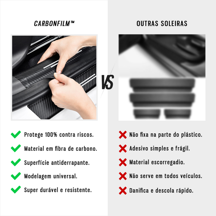 CarbonFilm™ Protetor de Soleira Anti-risco Premium - 4 Pçs