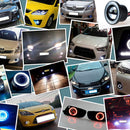 Farol de Milha Universal Angel Eyes Prova D'água - 2 Pçs